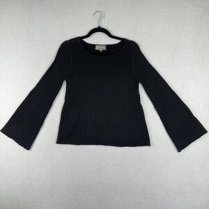 Michael Stars Valerie Ribbed Bell Sleeve Knit Top Womens Sz Small Classic